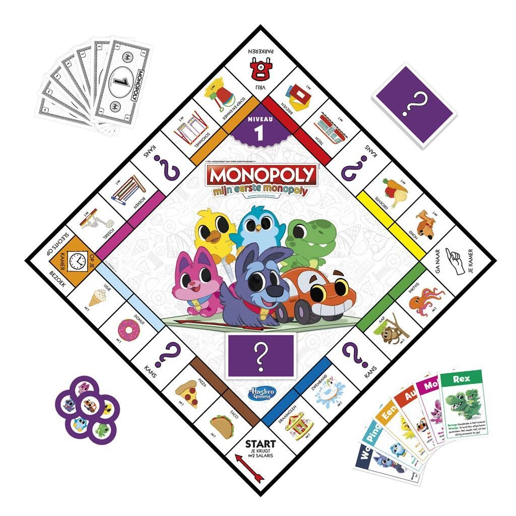 Hasbro Gaming Mijn Eerste Monopoly 4 Hasbro Gaming Mijn Eerste Monopoly - Afbeelding 2